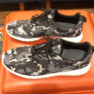 Black and gray camo Nike sneakers 10.5